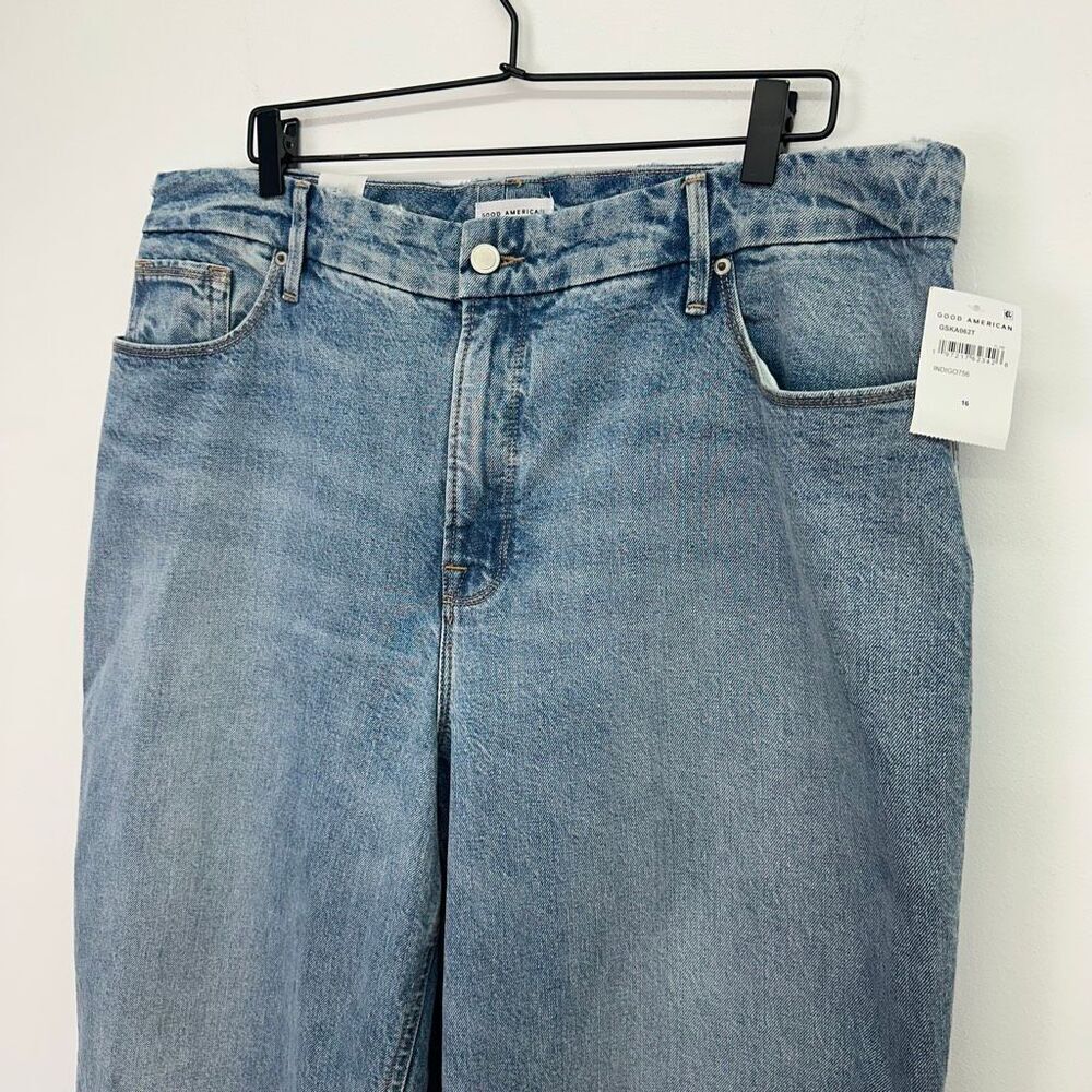 Good American Women’s Good Skate High Rise Wide Leg Indigo 756 - Picture 6 of 13